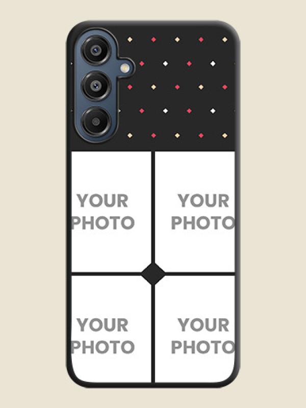 Custom Multicolor Dotted Pattern with 4 Image Holder On Space Black Custom Soft Matte Mobile Back Cover - Galaxy A16 5G - alternate view