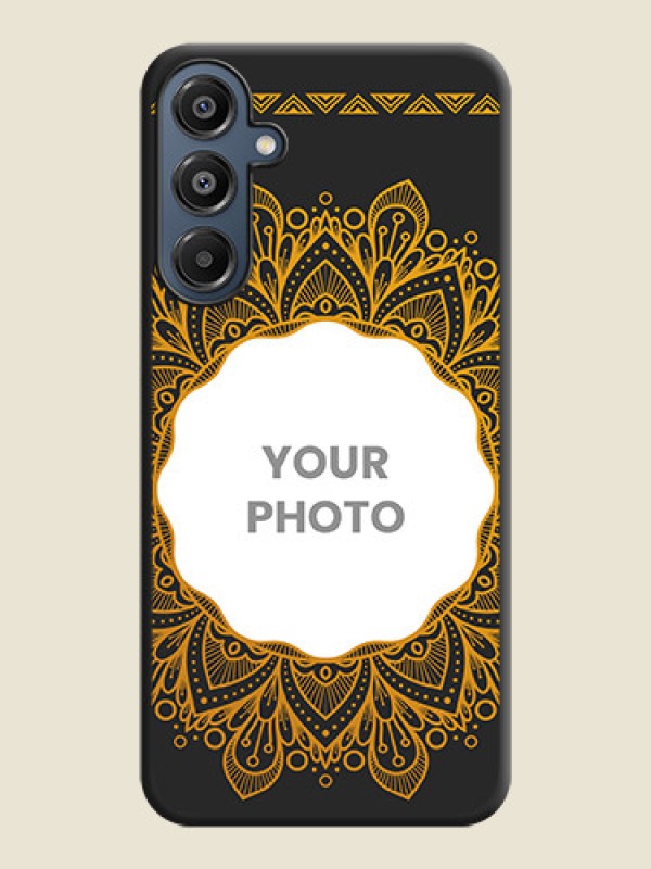 Custom Round Image with Floral Design On Space Black Custom Soft Matte Mobile Back Cover - Galaxy A16 5G - alternate view