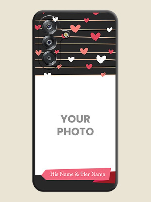 Custom Love Pattern with Name on Pink Ribbon on Photo On Space Black Custom Soft Matte Mobile Back Cover - Samsung Galaxy A17 5G - alternate view