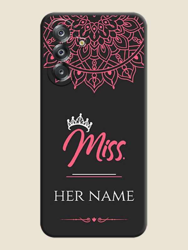 Custom Mrs Name with Floral Design On Space Black Custom Soft Matte Mobile Back Cover - Samsung Galaxy A17 5G - alternate view