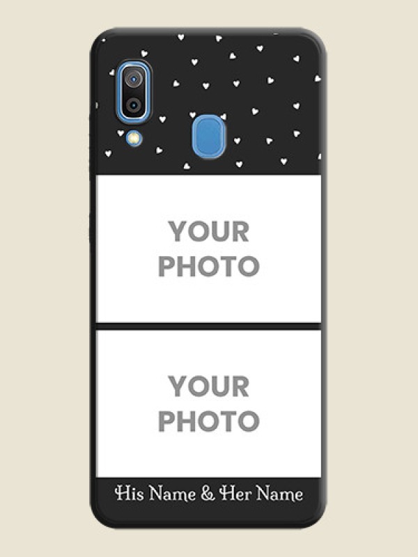 Custom Miniature Love Symbols with Name on Space Black Custom Soft Matte Back Cover - Galaxy A20 - alternate view