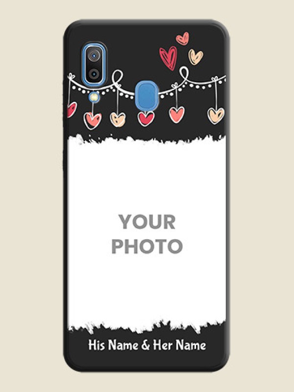 Custom Pink Love Hangings with Name on Space Black Custom Soft Matte Phone Cases - Galaxy A20 - alternate view