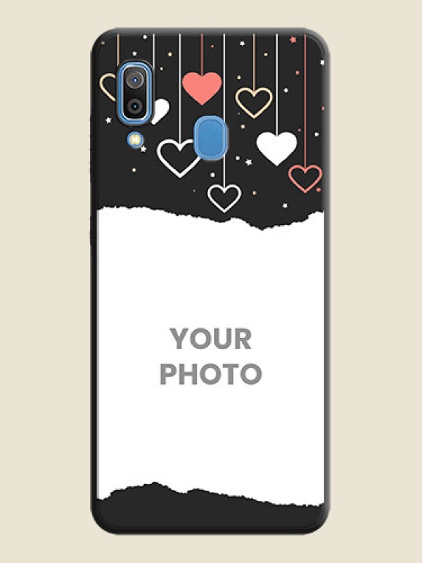 Custom Love Hangings with Splash Wave Picture on Space Black Custom Soft Matte Phone Back Cover - Galaxy A20 - alternate view