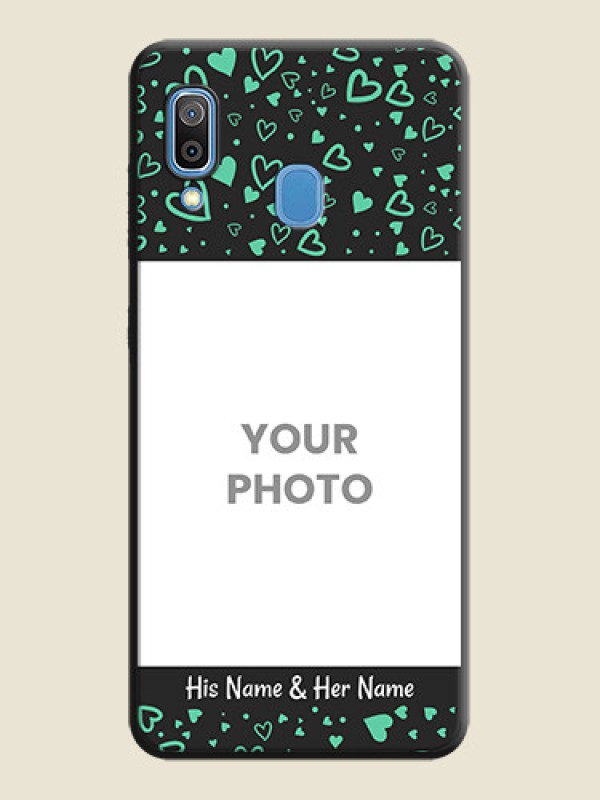 Custom Sea Green Indefinite Love Pattern - Photo on Space Black Soft Matte Mobile Cover - Galaxy A20 - alternate view