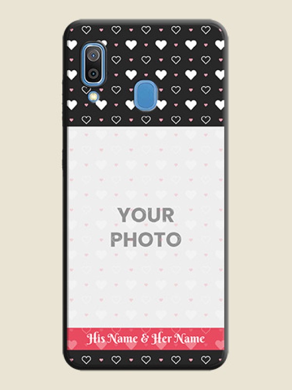 Custom White Color Love Symbols with Text Design - Photo on Space Black Soft Matte Phone Cover - Galaxy A20 - alternate view