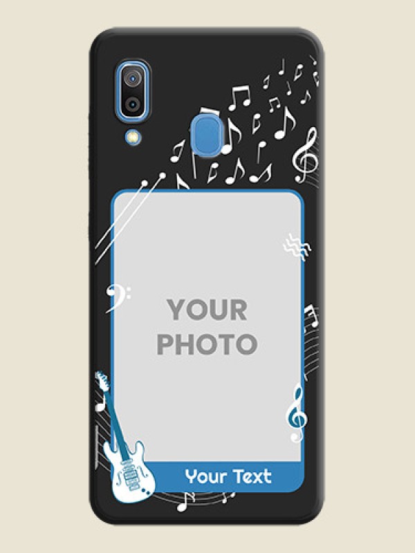 Custom Musical Theme Design with Text - Photo on Space Black Soft Matte Mobile Case - Galaxy A20 - alternate view