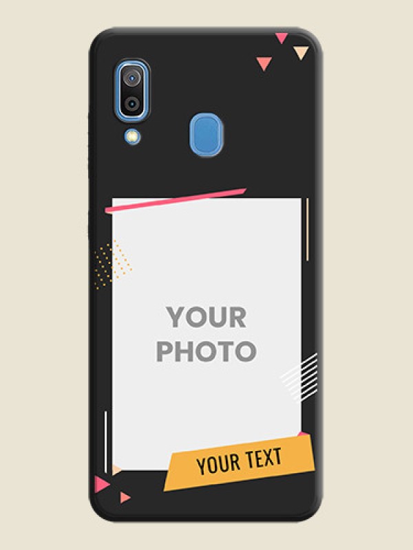 Custom Photo Frame with Triangle Small Dots - Photo on Space Black Soft Matte Back Cover - Galaxy A20 - alternate view