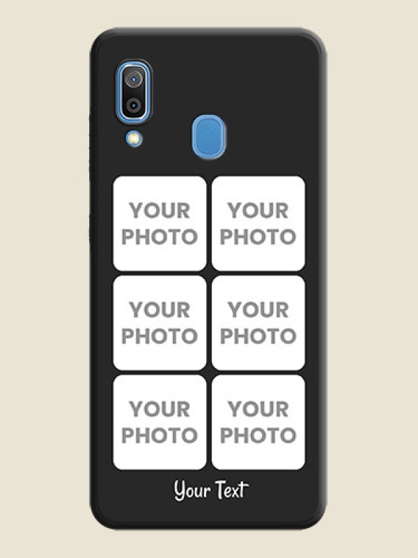 Custom Floral Art with 6 Image Holder - Photo on Space Black Soft Matte Mobile Case - Galaxy A20 - alternate view