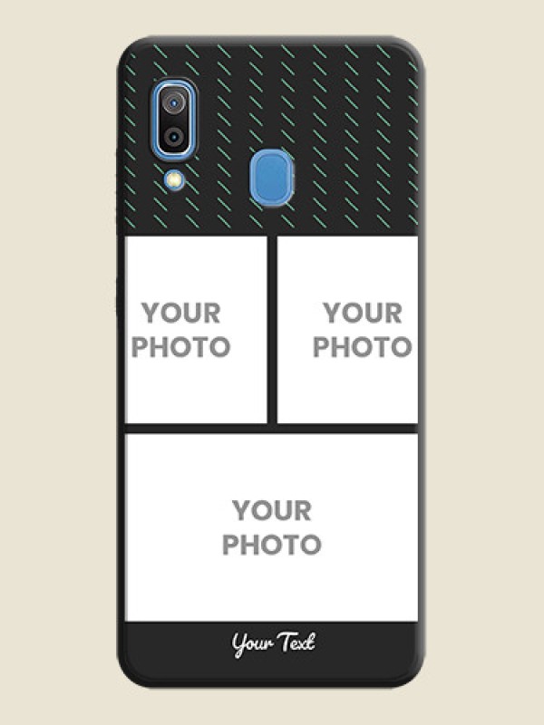 Custom Cross Dotted Pattern with 2 Image Holder  on Personalised Space Black Soft Matte Cases - Galaxy A20 - alternate view