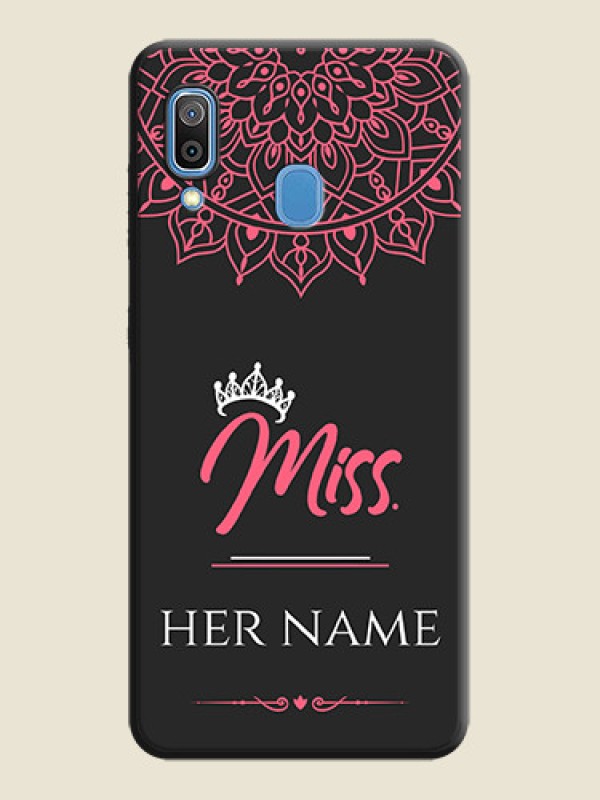 Custom Mrs Name with Floral Design on Space Black Personalized Soft Matte Phone Covers - Galaxy A20 - alternate view