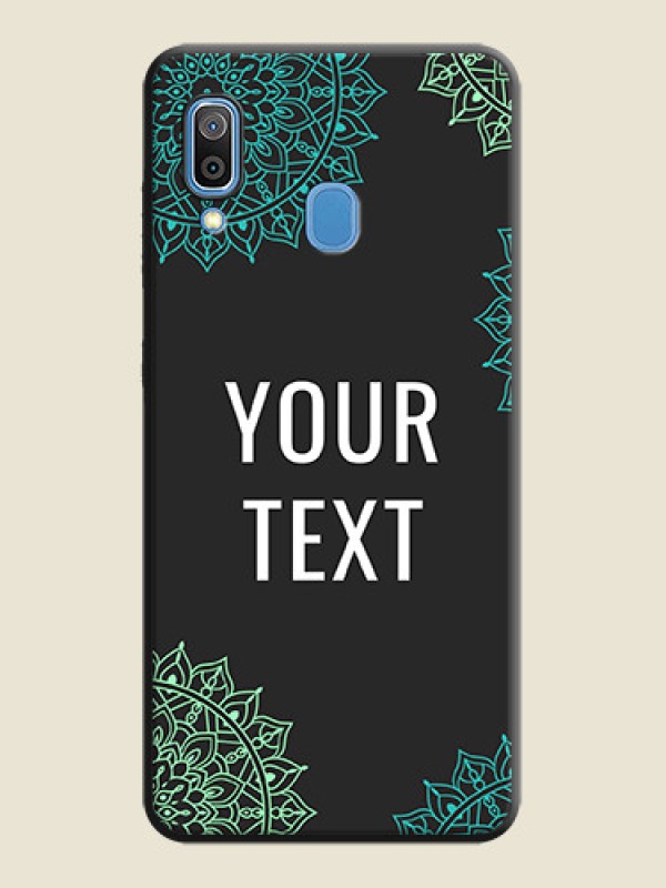 Custom Your Name with Floral Design on Space Black Custom Soft Matte Back Cover - Galaxy A20 - alternate view