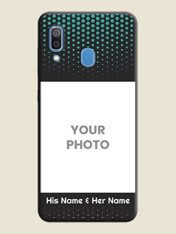 Custom Faded Dots with Grunge Photo Frame and Text on Space Black Custom Soft Matte Phone Cases - Galaxy A20 - alternate view