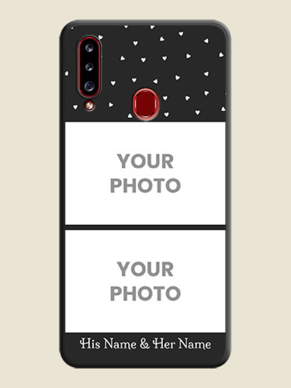 Custom Miniature Love Symbols with Name on Space Black Custom Soft Matte Back Cover - Galaxy A20s - alternate view