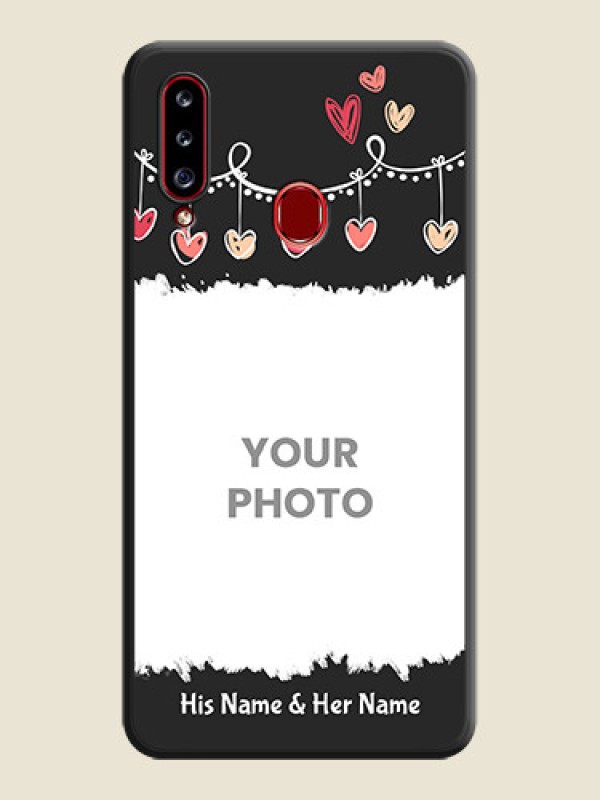 Custom Pink Love Hangings with Name on Space Black Custom Soft Matte Phone Cases - Galaxy A20s - alternate view
