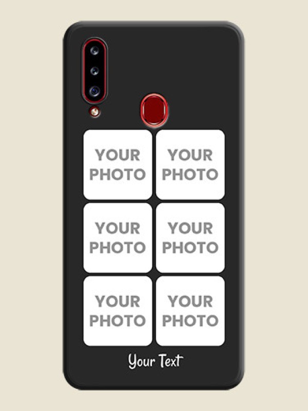 Custom Floral Art with 6 Image Holder on Photo on Space Black Soft Matte Mobile Case - Galaxy A20s - alternate view