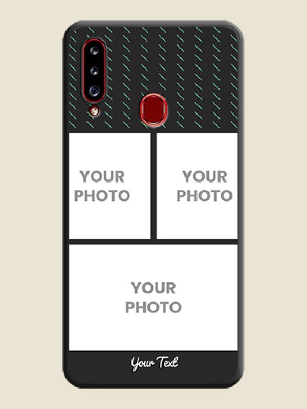 Custom Cross Dotted Pattern with 2 Image Holder  on Personalised Space Black Soft Matte Cases - Galaxy A20s - alternate view