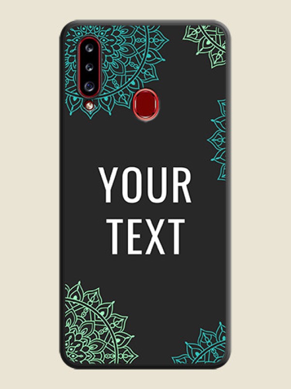 Custom Your Name with Floral Design on Space Black Custom Soft Matte Back Cover - Galaxy A20s - alternate view