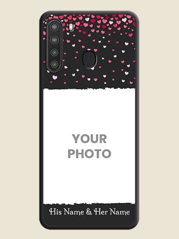 Custom Fall in Love with Your Partner  on Photo on Space Black Soft Matte Phone Cover - Galaxy A21 - alternate view