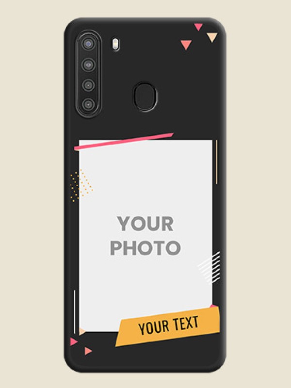 Custom Photo Frame with Triangle Small Dots on Photo on Space Black Soft Matte Back Cover - Galaxy A21 - alternate view