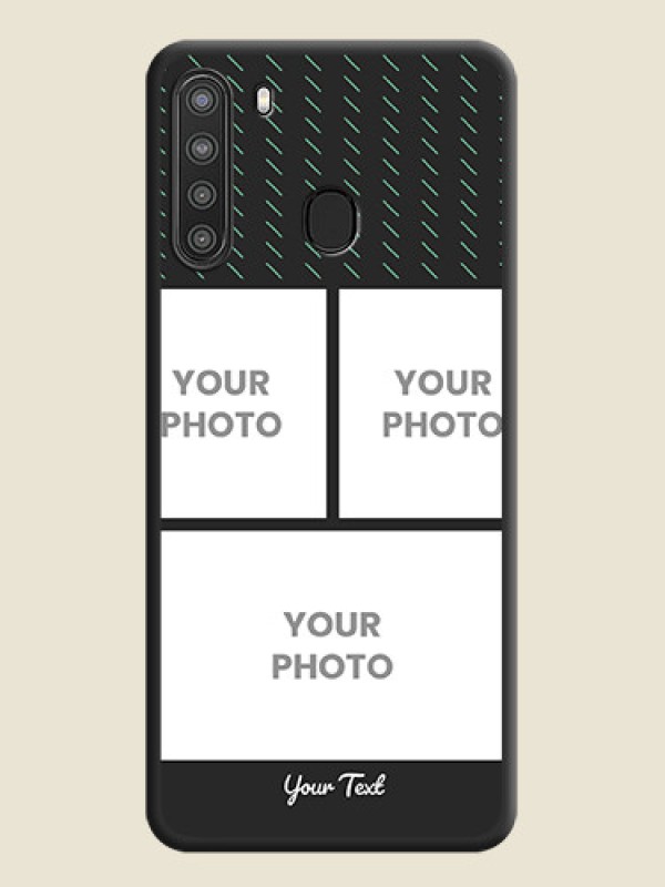 Custom Cross Dotted Pattern with 2 Image Holder  on Personalised Space Black Soft Matte Cases - Galaxy A21 - alternate view