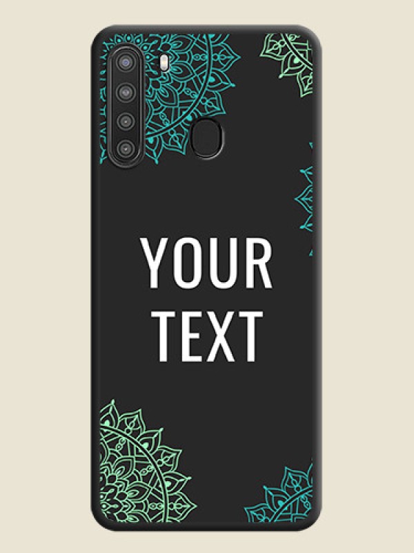 Custom Your Name with Floral Design on Space Black Custom Soft Matte Back Cover - Galaxy A21 - alternate view