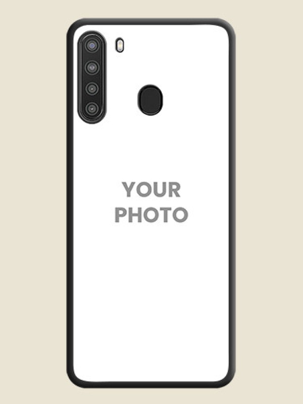Custom Full Single Pic Upload On Space Black Personalized Soft Matte Phone Covers -Samsung Galaxy A21 - alternate view