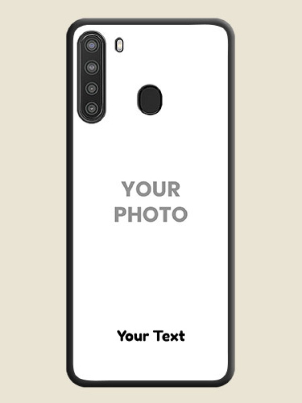 Custom Full Single Pic Upload With Text On Space Black Personalized Soft Matte Phone Covers -Samsung Galaxy A21 - alternate view