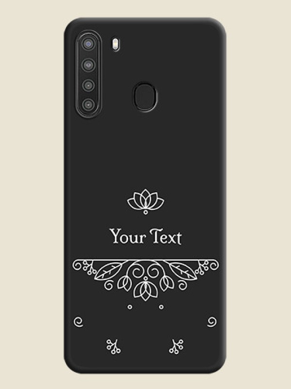 Custom Lotus Garden Custom Text On Space Black Personalized Soft Matte Phone Covers -Samsung Galaxy A21 - alternate view