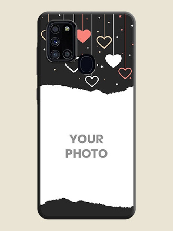 Custom Love Hangings with Splash Wave Picture on Space Black Custom Soft Matte Phone Back Cover - Galaxy A21S - alternate view