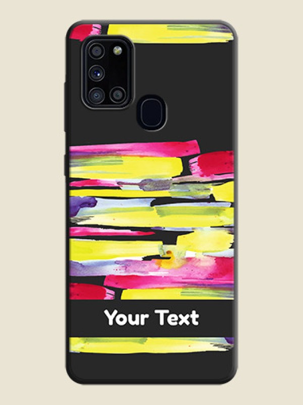 Custom Brush Coloured on Space Black Personalized Soft Matte Phone Covers - Galaxy A21S - alternate view