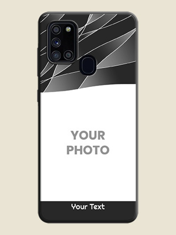 Custom Mixed Wave Lines - Photo on Space Black Soft Matte Mobile Cover - Galaxy A21S - alternate view