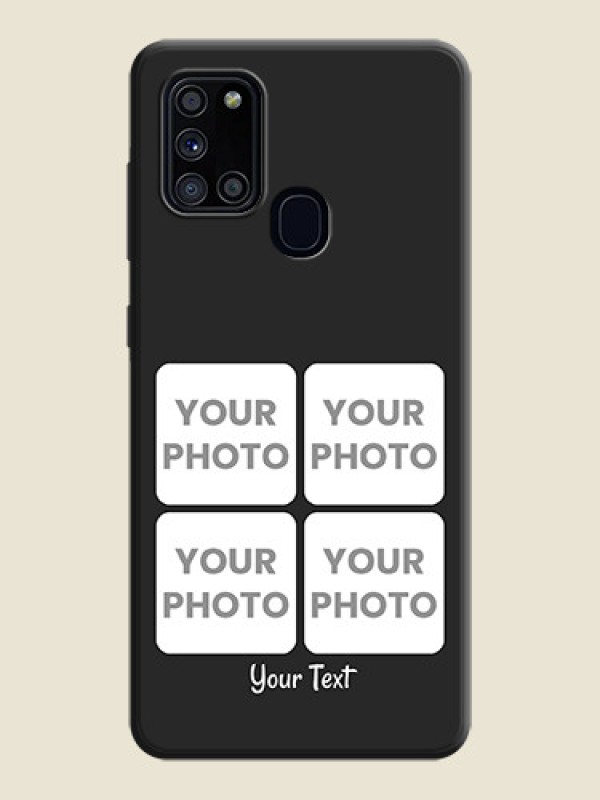 Custom Floral Art with 6 Image Holder - Photo on Space Black Soft Matte Mobile Case - Galaxy A21S - alternate view
