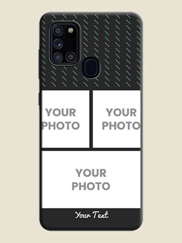 Custom Cross Dotted Pattern with 2 Image Holder  on Personalised Space Black Soft Matte Cases - Galaxy A21S - alternate view