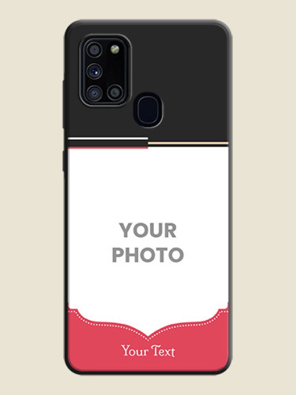 Custom Classic Plain Design with Name - Photo on Space Black Soft Matte Phone Cover - Galaxy A21S - alternate view