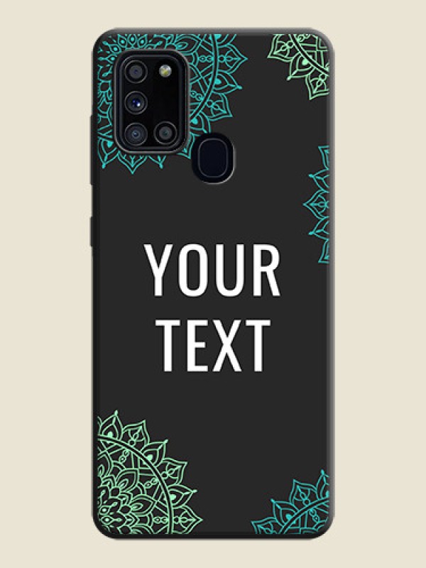 Custom Your Name with Floral Design on Space Black Custom Soft Matte Back Cover - Galaxy A21S - alternate view