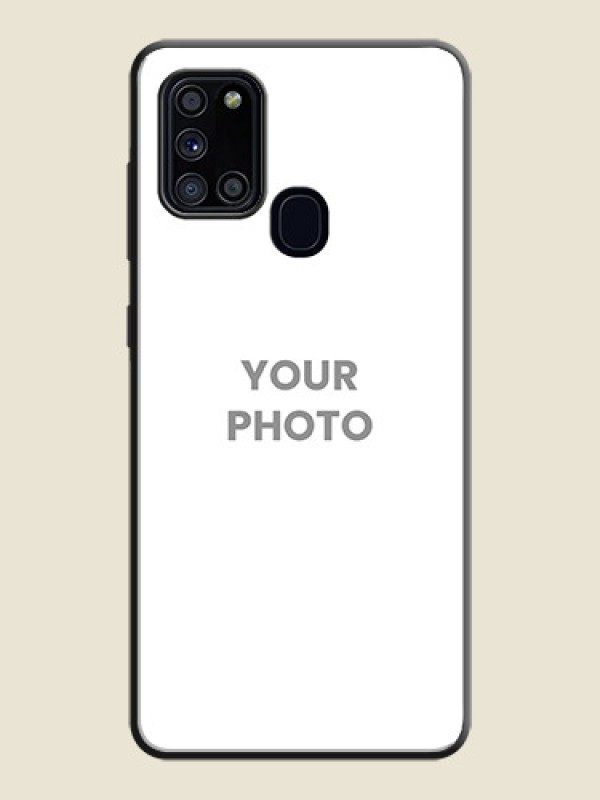 Custom Full Single Pic Upload On Space Black Personalized Soft Matte Phone Covers -Samsung Galaxy A21S - alternate view