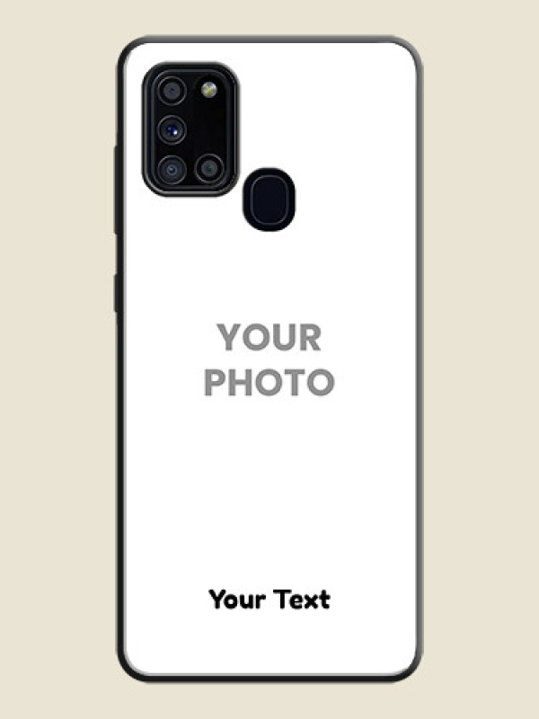 Custom Full Single Pic Upload With Text On Space Black Personalized Soft Matte Phone Covers -Samsung Galaxy A21S - alternate view