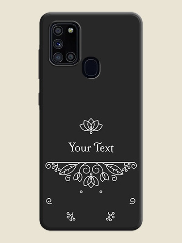 Custom Lotus Garden Custom Text On Space Black Personalized Soft Matte Phone Covers -Samsung Galaxy A21S - alternate view