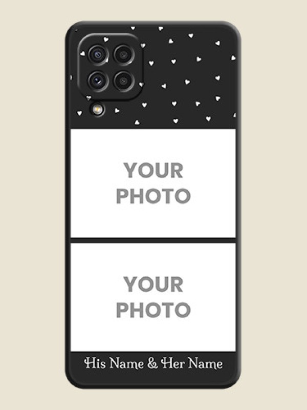 Custom Miniature Love Symbols with Name on Space Black Custom Soft Matte Back Cover - Galaxy A22 4G - alternate view