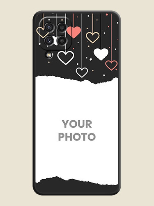 Custom Love Hangings with Splash Wave Picture on Space Black Custom Soft Matte Phone Back Cover - Galaxy A22 4G - alternate view