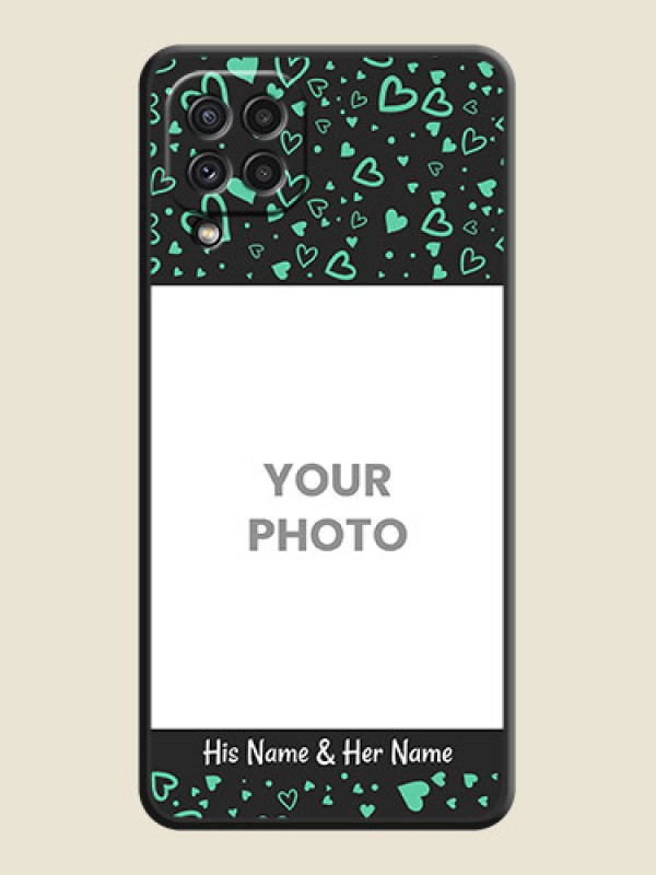 Custom Sea Green Indefinite Love Pattern on Photo on Space Black Soft Matte Mobile Cover - Galaxy A22 4G - alternate view
