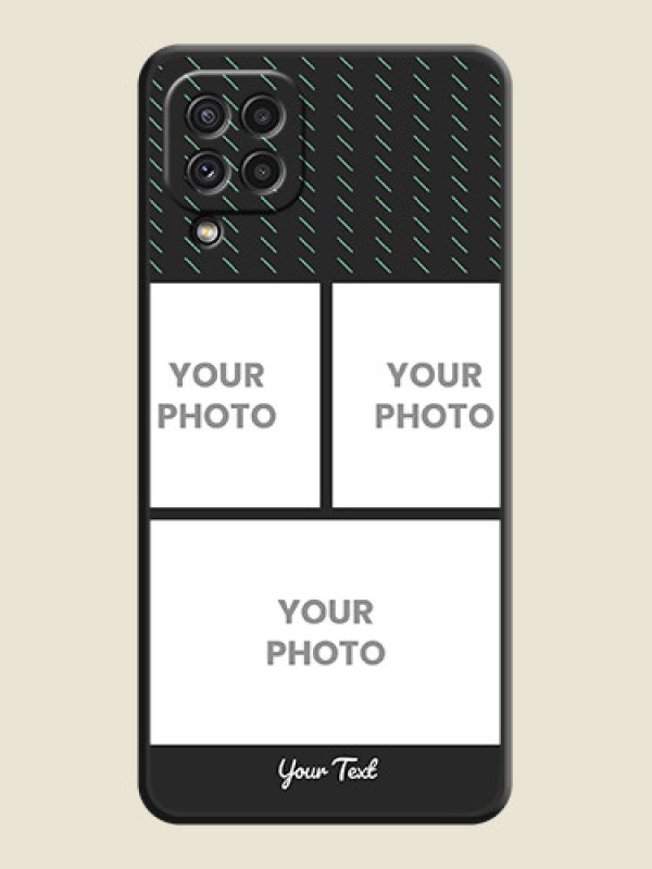 Custom Cross Dotted Pattern with 2 Image Holder  on Personalised Space Black Soft Matte Cases - Galaxy A22 4G - alternate view