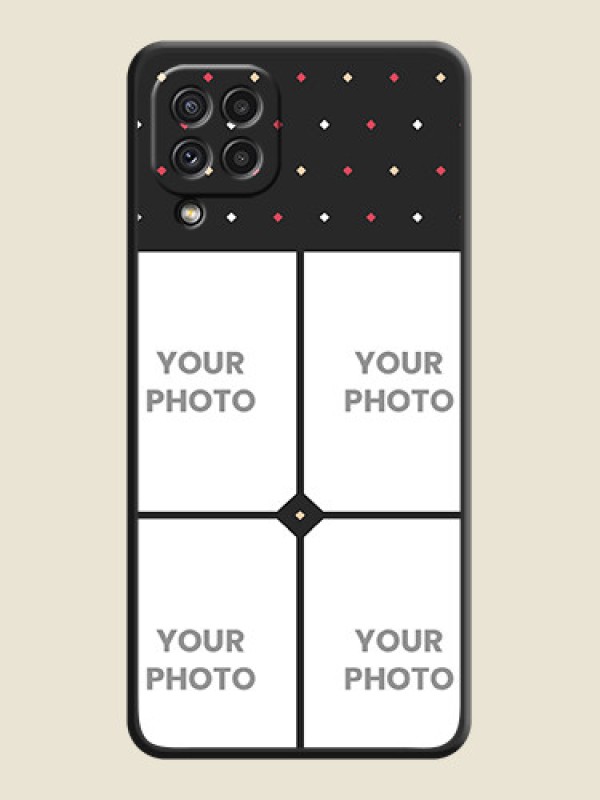 Custom Multicolor Dotted Pattern with 4 Image Holder on Space Black Custom Soft Matte Phone Cases - Galaxy A22 4G - alternate view
