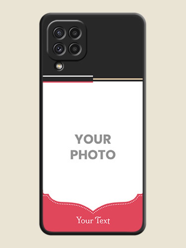 Custom Classic Plain Design with Name on Photo on Space Black Soft Matte Phone Cover - Galaxy A22 4G - alternate view