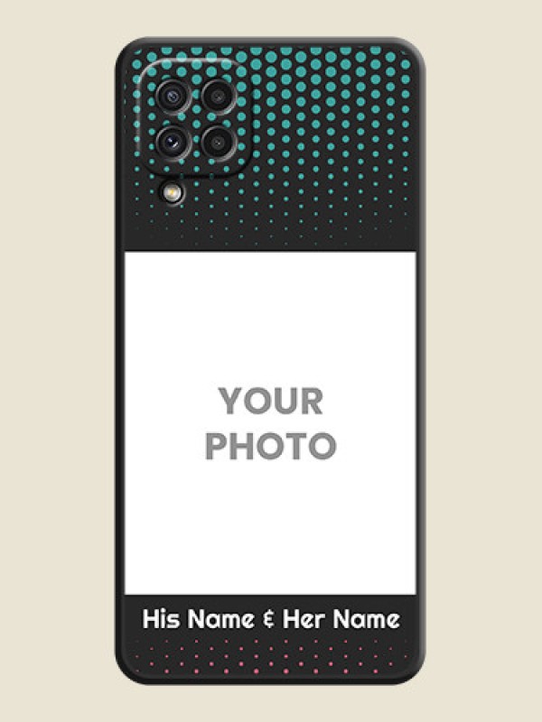 Custom Faded Dots with Grunge Photo Frame and Text on Space Black Custom Soft Matte Phone Cases - Galaxy A22 4G - alternate view