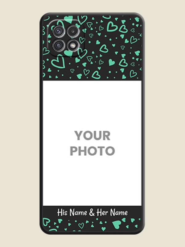 Custom Sea Green Indefinite Love Pattern on Photo on Space Black Soft Matte Mobile Cover - Galaxy A22 5G - alternate view