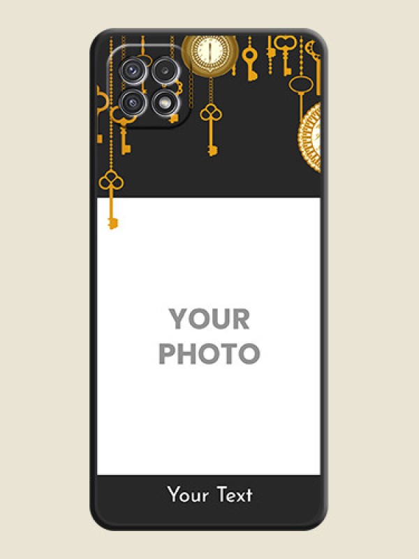 Custom Decorative Design with Text on Space Black Custom Soft Matte Back Cover - Galaxy A22 5G - alternate view