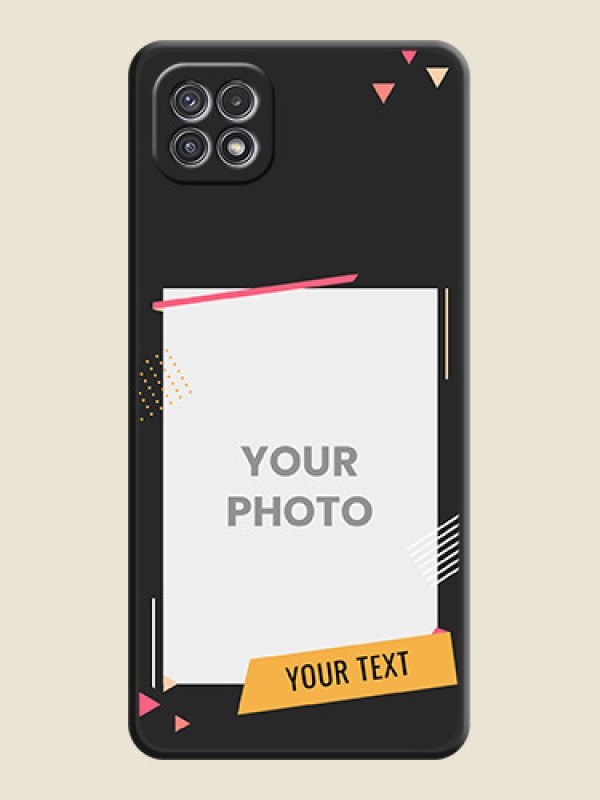 Custom Photo Frame with Triangle Small Dots on Photo on Space Black Soft Matte Back Cover - Galaxy A22 5G - alternate view