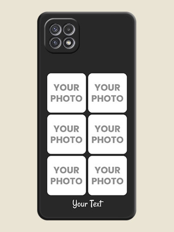 Custom Floral Art with 6 Image Holder on Photo on Space Black Soft Matte Mobile Case - Galaxy A22 5G - alternate view