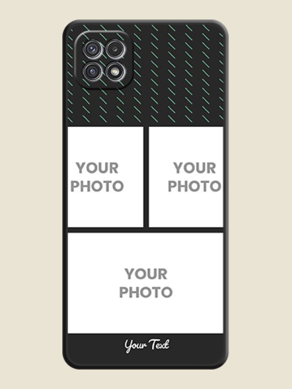 Custom Cross Dotted Pattern with 2 Image Holder  on Personalised Space Black Soft Matte Cases - Galaxy A22 5G - alternate view